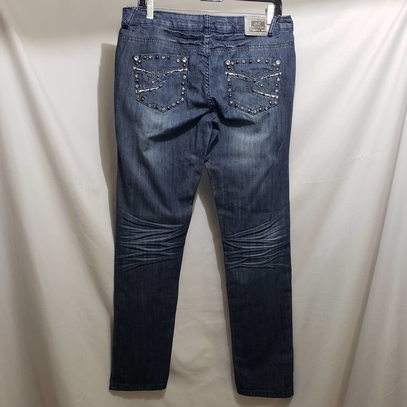 Twelve K Dark Blue Women's Jeans Bejeweled Back Pockets (Size 13) - Picture 10 of 12